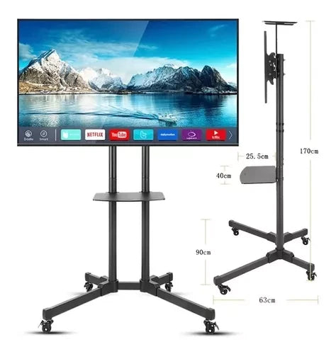 Pedestal TV Stand with Wheels 32'' to 65''
