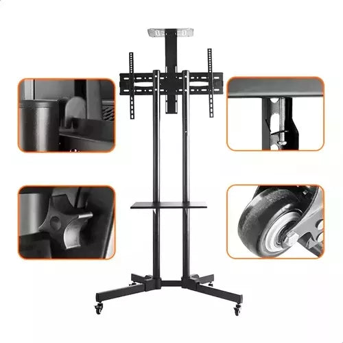 Pedestal TV Stand with Wheels 32'' to 65''
